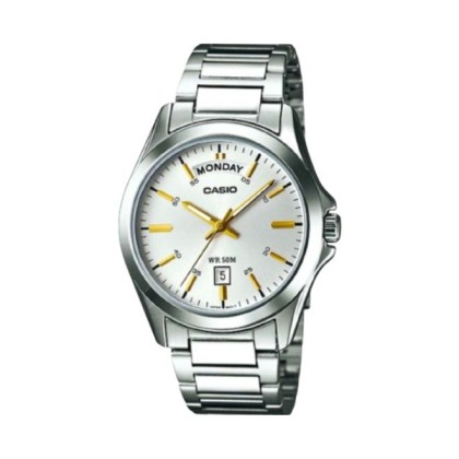 Casio General MTP-1370D-7A2VDF White Dial Stainless Steel Strap Men Watch